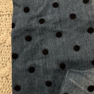 Charter Club 10 skinny ankle jeans with velveteen polka dot detail